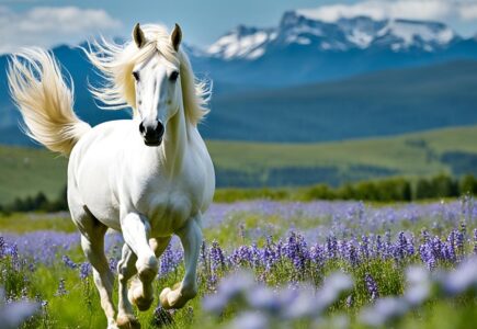 cheval frison blanc