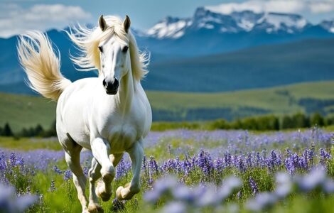 cheval frison blanc