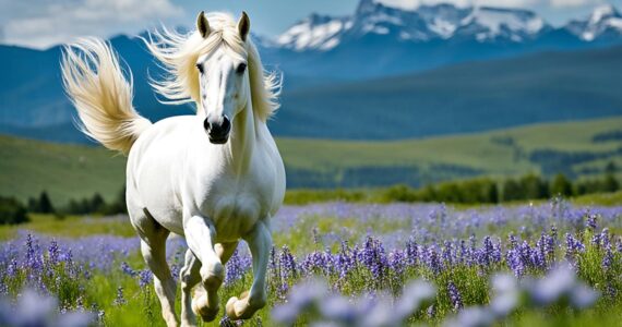 cheval frison blanc