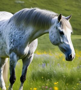 cheval gris pommelé