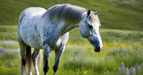 cheval gris pommelé